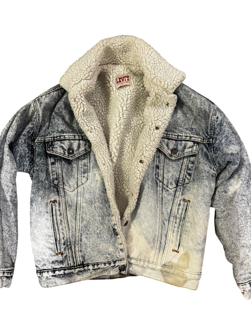 Levi's Adult Acid Wash Sherpa lined Denim jacket M
